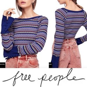 NWT Free People Striped Donna Tee A1